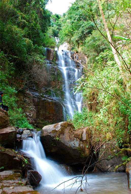 河流流域林木茂密,瀑布落差大,在近千米的河道上有高低落差瀑布十余个,最高瀑布落差40余米,形成各具特色的瀑布群。 河流流域林木茂密,瀑布落差大,在近千米的河道上有高低落差瀑布十余个,最高瀑布落差40余米,形成各具特色的瀑布群。